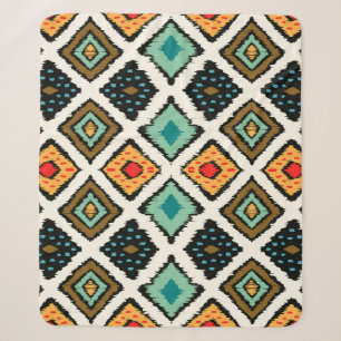 Ikat geometric, folklore tribal texture. sherpa blanket