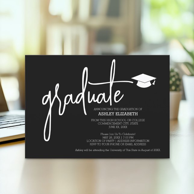 Ikat Modern Graduation Party Invitation (Modern Graduation Announcement and Party Invitation)