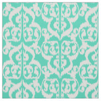 Ikat Moorish Damask - aqua and white