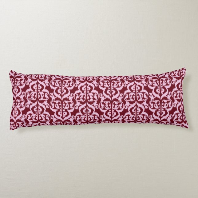 Ikat Moorish Damask - burgundy and pink. Body Cushion (Back)