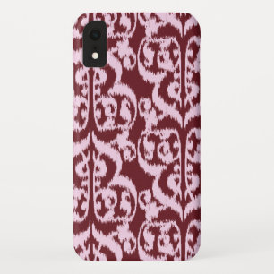 Ikat Moorish Damask - burgundy and pink iPhone XR Case
