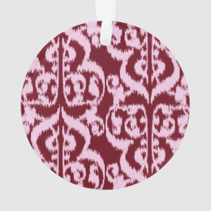 Ikat Moorish Damask - burgundy and pink. Ornament
