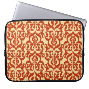 Ikat Moorish Damask - Mandarin orange Laptop Sleeve