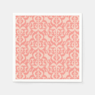 Ikat Moorish Damask - peach and coral pink Napkin