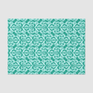Ikat Moorish Damask - peacock and aqua Tissue Paper