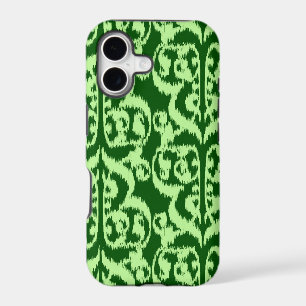 Ikat Moorish Damask - pine and mint green