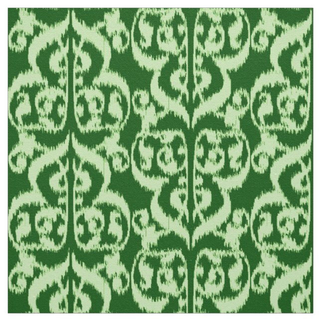 Ikat Moorish Damask - pine and mint green Fabric (Swatch)