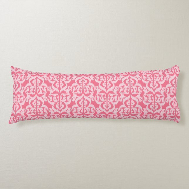 Ikat Moorish Damask - shades of coral pink Body Cushion (Front)