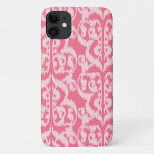 Ikat Moorish Damask - shades of coral pink iPhone 11 Case