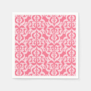 Ikat Moorish Damask - shades of coral pink Napkin
