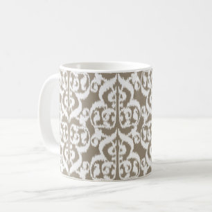 Ikat Moorish Damask - taupe tan and white Coffee Mug
