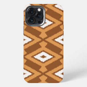 Ikat Pattern - Brown, Rust and Cream iPhone 13 Pro Max Case
