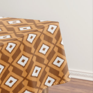 Ikat Pattern - Brown, Rust and Cream Tablecloth