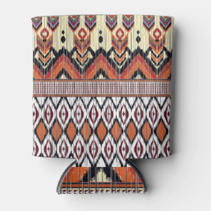 Ikat pattern: ethnic geometric design. can cooler