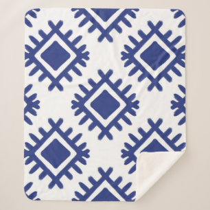 Ikat pattern Ethnic textile tribal American Americ Sherpa Blanket
