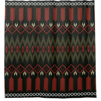 Ikat Pattern: Geometric Ethnic Ornament Shower Curtain