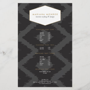 Ikat Pattern in Dark Grey Designer Flyer