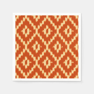 Ikat pattern - Mandarin orange and coral Napkin