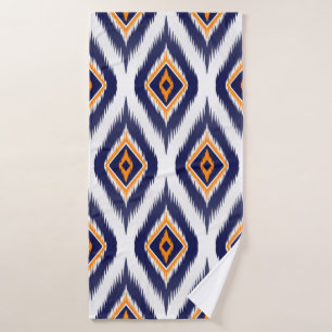 Ikat pattern textile fabric ethnic tribal motif ma bath towel