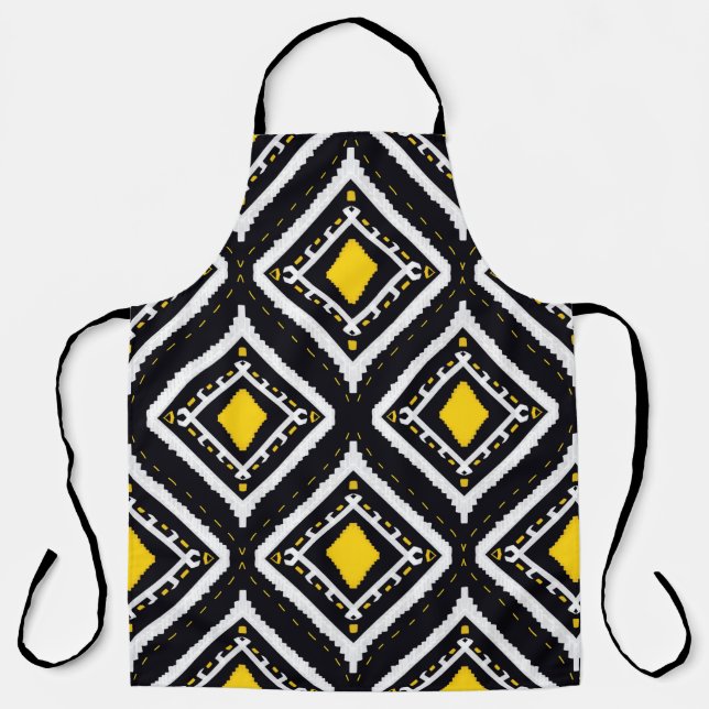 Ikat patterns ethnic tribal textile American Afric Apron (Front)