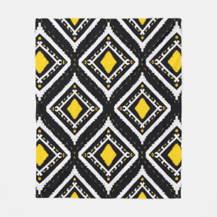 Ikat patterns ethnic tribal textile American Afric Fleece Blanket