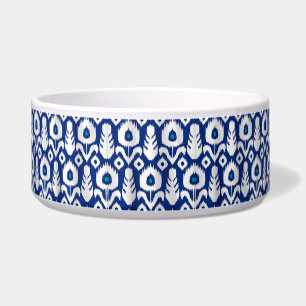 Ikat Peacock Feather Floral Blue