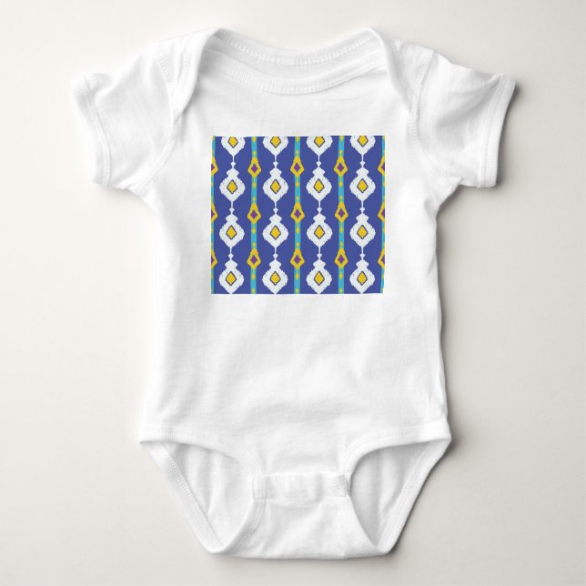 Ikat, seamless ethnic pattern. baby bodysuit (Front)