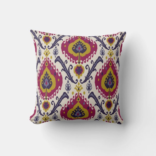 Ikat seamless pattern background Traditional patte Cushion (Front)