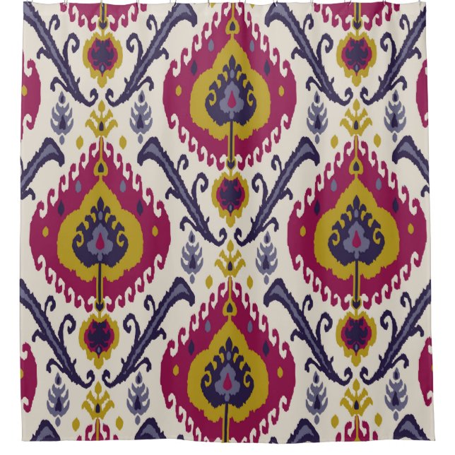 Ikat seamless pattern background Traditional patte Shower Curtain (Front)