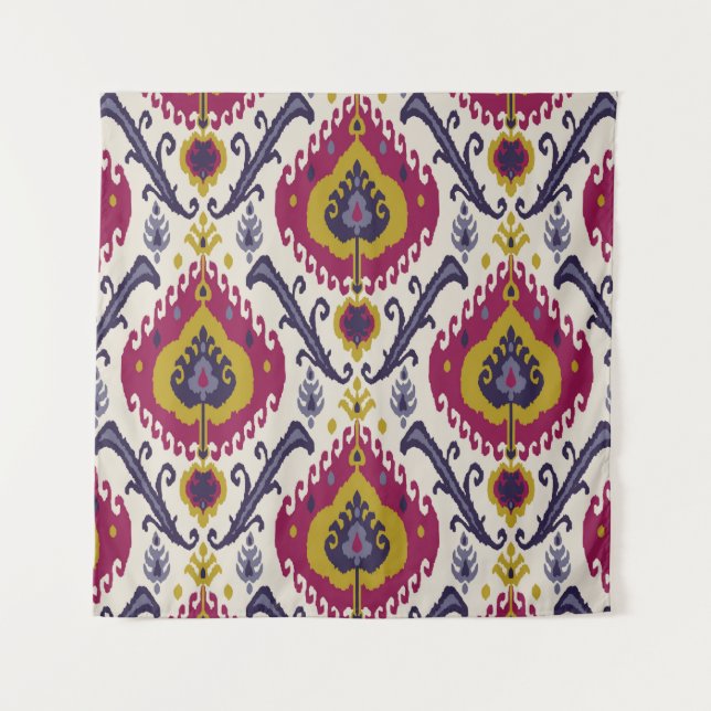 Ikat seamless pattern background Traditional patte Tapestry (Front)