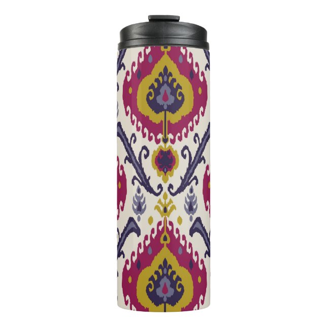 Ikat seamless pattern background Traditional patte Thermal Tumbler (Front)