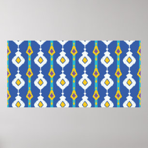 Ikat seamless pattern poster