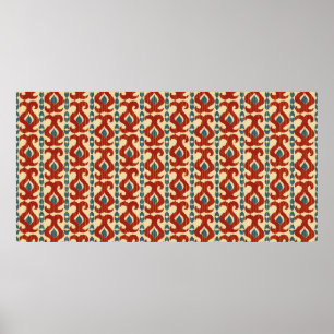 Ikat seamless pattern poster