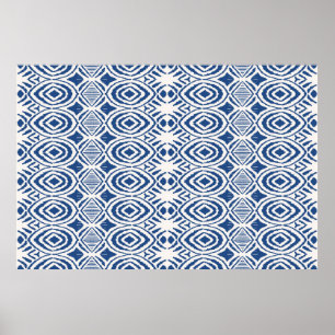 Ikat seamless pattern. Vintage tie dye shibori pri Poster
