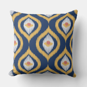 Ikat Series Ogee Blue Cushion