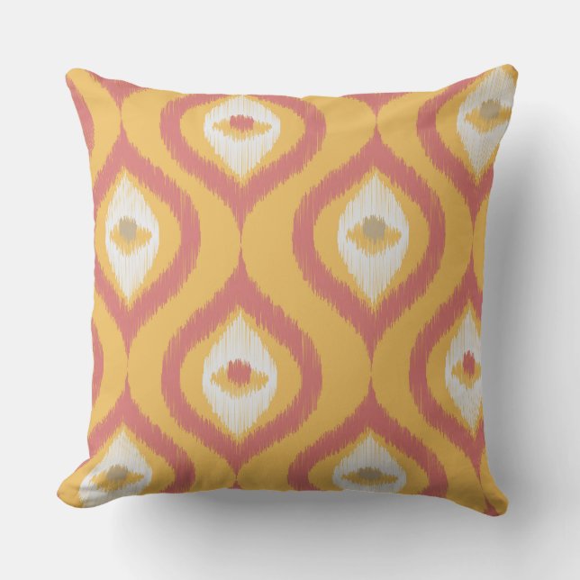 Ikat Series Ogee Orange Cushion (Front)