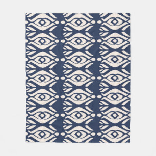 Ikat Shibori Print: Ethnic Watercolor Texture Fleece Blanket