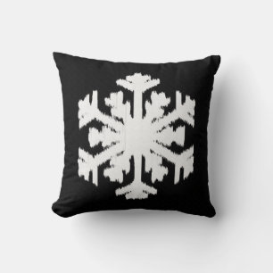 Ikat Snowflake - Black and white Cushion