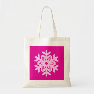 Ikat Snowflake - Fuchsia and ice pink Tote Bag