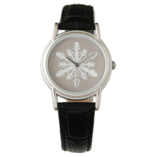 Ikat Snowflake - Taupe tan and white Watch
