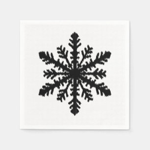 Ikat Snowflake - White and black Napkin