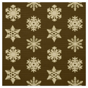Ikat Snowflakes - Beige and Chocolate Brown Fabric