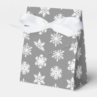 Ikat Snowflakes - Charcoal Grey and White Favour Box