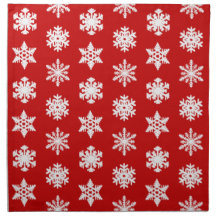 Ikat Snowflakes - Dark red and white