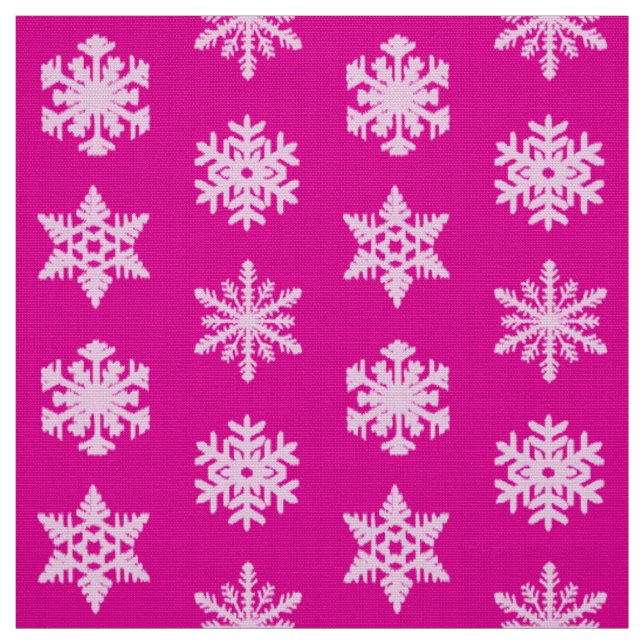 Ikat Snowflakes - Fuchsia and ice pink Fabric (Swatch)