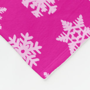 Ikat Snowflakes - Fuchsia and ice pink Fleece Blanket