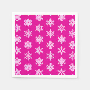 Ikat Snowflakes - Fuchsia and ice pink Napkin