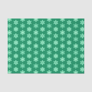 Ikat Snowflakes - Pine and mint green Tissue Paper