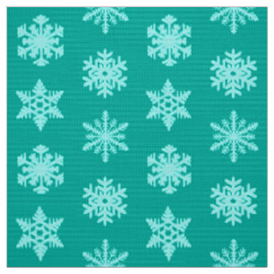 Ikat Snowflakes - Turquoise and aqua Fabric