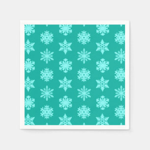 Ikat Snowflakes - Turquoise and aqua Napkin